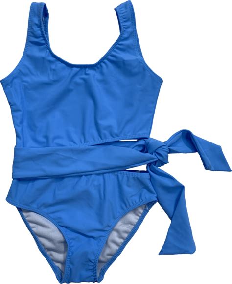 Tween Tank Tie Side Swimsuit ~ Light Blue ⋆ Gypsy Girl Tween Boutique