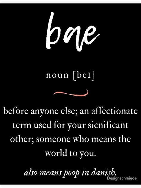 Bae Before Anyone Else Definition Dictionary Collection Poster By