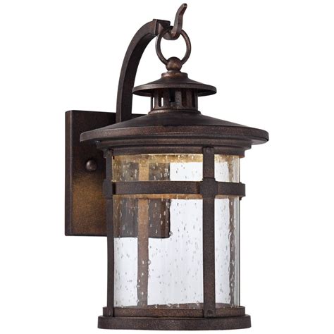 Franklin Iron Works Rustic Outdoor Wall Light Led Bronze Hanging
