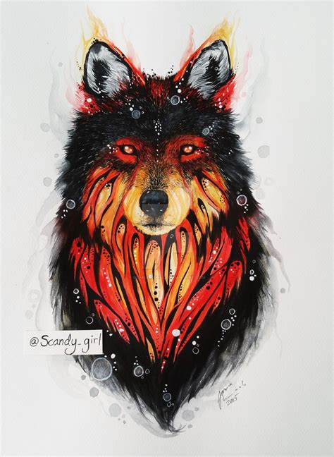 Fire Wolf Arte Legal Arte Animal Produção De Arte