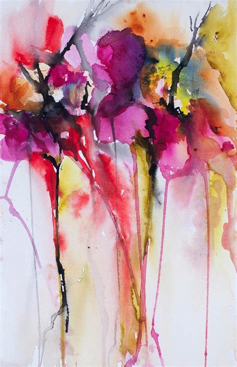 Karin Johannesson Contemporary Watercolour Flowers Watercolor