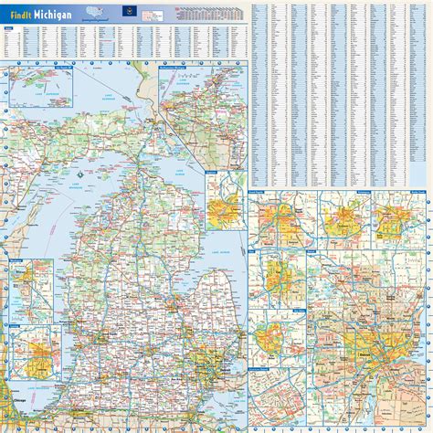 Large Detailed Roads And Highways Map Of Michigan State