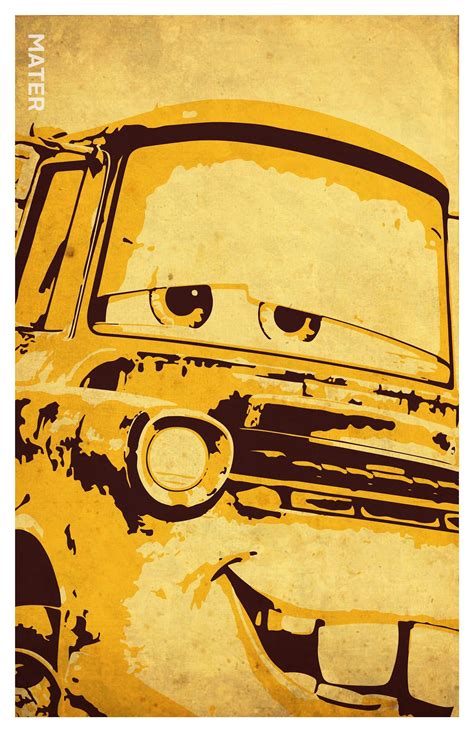 Cars Inspired Poster Set Mcqueen Mater Doc Hudson Minimalistic