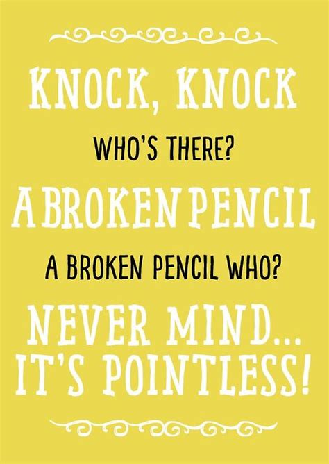 Broken Pencil Knock Knock Joke Comediva