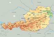 Kart Østerrike: se plasseringen av bl.a. hovedstaden Wien