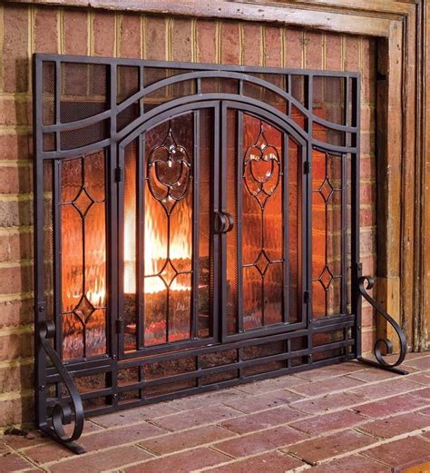 Built In Fireplace Screen Doors Fireplace Guide By Linda
