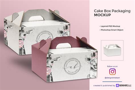 Cake Box Packaging Mockup Packaging Mockups ~ Creative Market