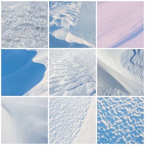 Set Of Snow Textures Collection Of Beautiful Winter Backgrounds With