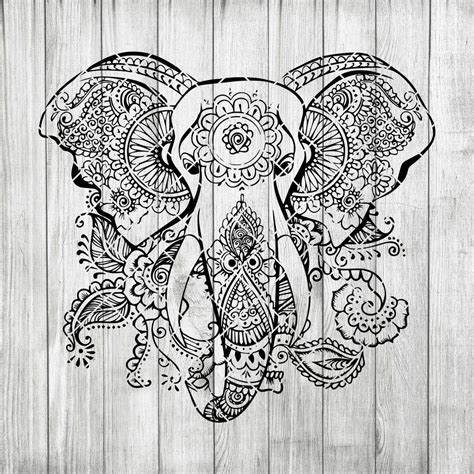 Elephants Mandala Svg Zentangle Elephants Svg Intricate Svg File Cr