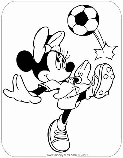 Minnie Coloring Pages Mouse Sports Soccer Playing