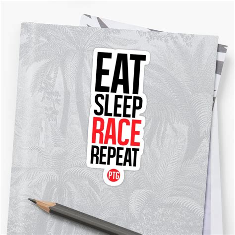 Eat Sleep Race Repeat Sticker By Pendulumtuning Redbubble