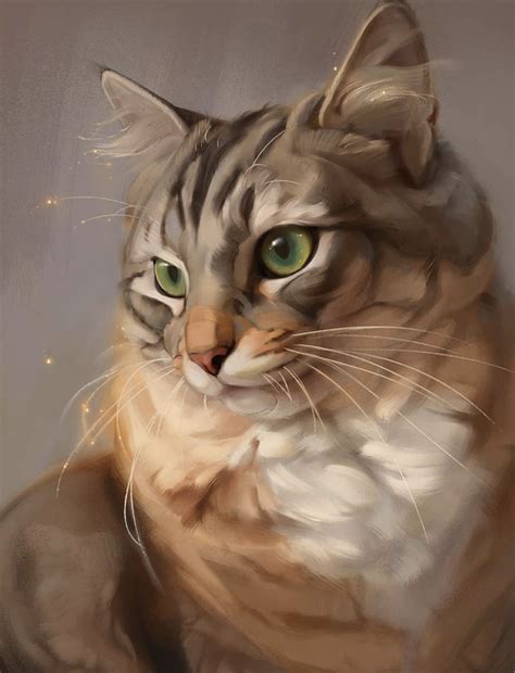 A Painting Of A Cat With Green Eyes And Long Whiskers On Its Face