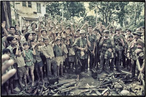 Khmer Rouge And A Group Of Cheering Children In The Early Hours Of The