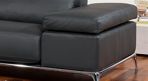 Manhattan Contemporary Black Leather Sofa Set Fresno California Antonio