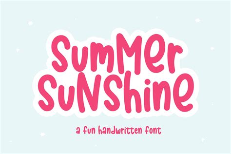 Summer Sunshine Handwritten Font Stunning Fonts ~ Creative Market
