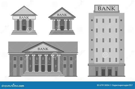 Bank Building Icon Set Stock Vector Illustration Of Available 67913054