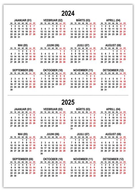 Halbjahreskalender 2024 2025 Als Word Vorlagen Zum Ausdrucken