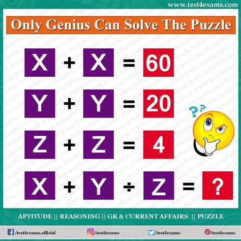 Solve The Math Puzzle For Adults Number Puzzle Test 4 Exams