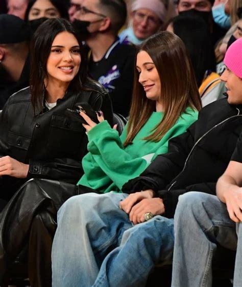 Justin Bieber Hailey Bieber And Kendall Jenner At The Phoenix Suns Vs