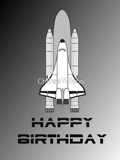 Nasa Space Shuttle Happy Birthday Greeting Card By Chillee Wilson