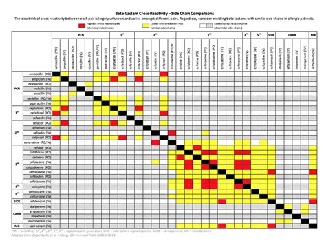 Penicillin Cross Allergy Chart