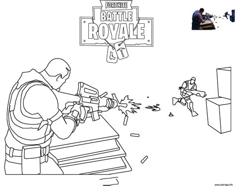 Coloriage fortnite scene shooting Dessin à Imprimer  Coloring pages