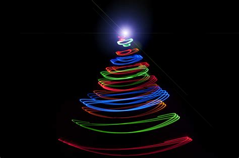 Free Stock Photo 8637 Abstract Festive Christmas Tree With Star