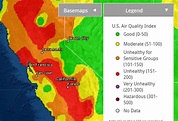 California Air Quality Map – Topographic Map of Usa with States