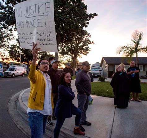 20 Protesters Gather On Street Where Off Duty Lapd Officer Fired ‘warning Shot After Das