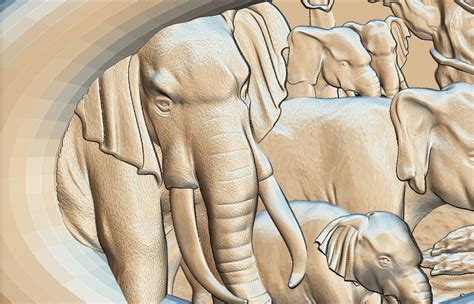 Elephants In Silver Medallion Free D Model Cgtrader