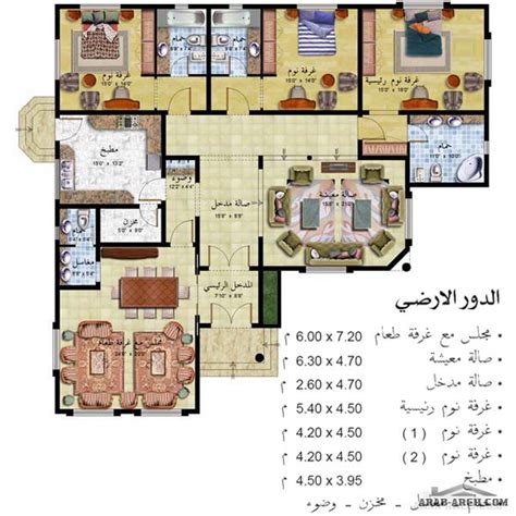 تصاميم بيت =العمر,فلل دور واحد,مخطط تصميم لبيت. خريطة بيت دور واحد - مساحه اجمالية 280 متر مربع » arab arch