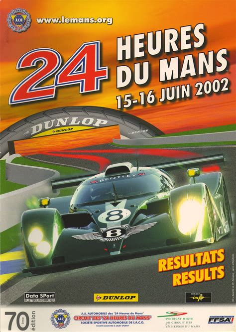 24 Heures Le Mans 2002 Vintage Racing Poster 24 Hours Le Mans Le Mans