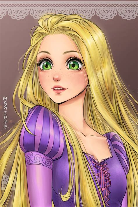 Rapunzel Blonde Women Green Eyes Long Hair Dress