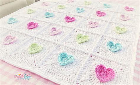Crochet Pattern All Heart Blanket Crochet Blanket Pattern Baby Etsy Uk