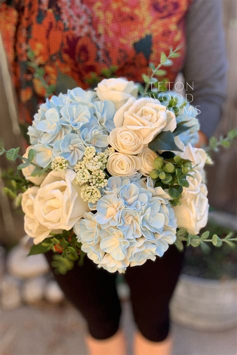 Hydrangea And Rose Bouquet Teton Wood Blooms