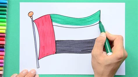 How To Draw The National Flag Of Uae Youtube