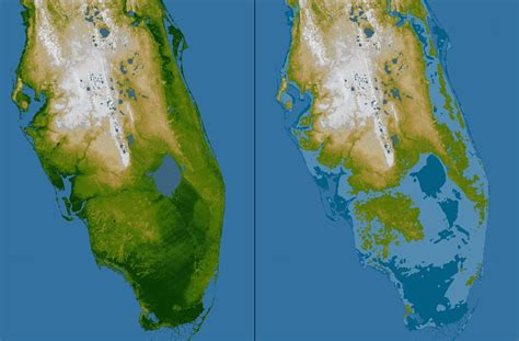 Southern Florida Shaded Relief And Colored Height