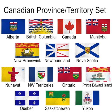 Set Of 14 Canada Territory Flags 3x5ft Canadian Territory House Flags