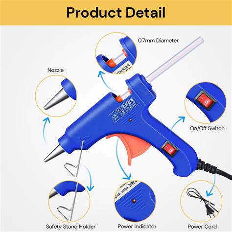 Electric Hot Melt Glue Gun Trigger Adhesive 50 Sticks Craft Diy Hobby