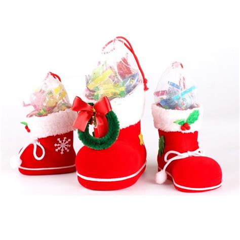 2016 شجرة عيد الميلاد الحلي Sml الأطفال أحذية الهدايا حامل قطيع الجوارب الحلوى هدية عيد الزينة