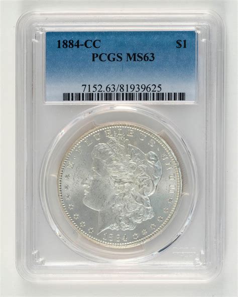 Lot 1884 Cc Morgan Silver Dollar Pcgs Slabbed Ms63