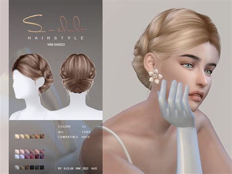 Elegangte Updo Hair Style Paris 010822 By S Club The Sims 4 Catalog