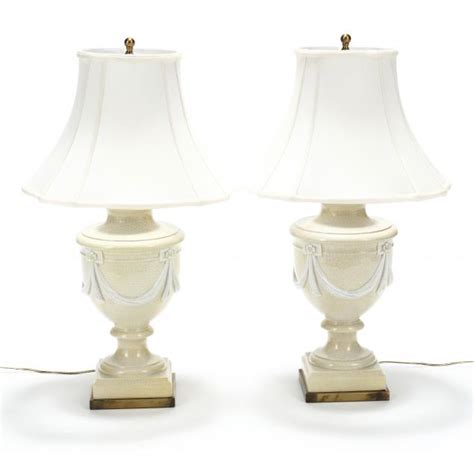 Pair Of Ceramic Urn Form Table Lamps Lot The Holiday Estate