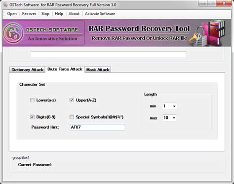 Gstech Winrar Password Unlocker Software