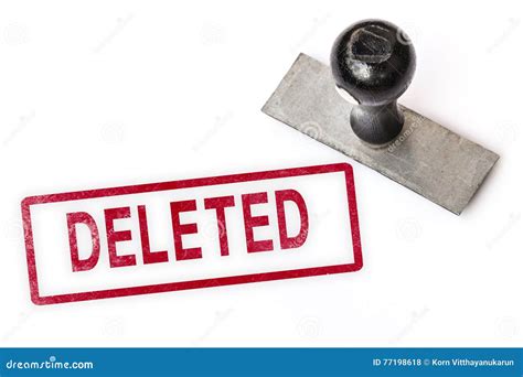 Deleted Text Word Stamp Stock Photo Image Of Rubber 77198618