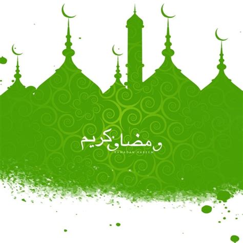 Free Vector Green Grungy Ramadan Kareem Background