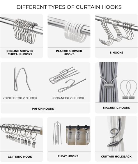 Different Types Of Curtain Hooks Styles And Uses
