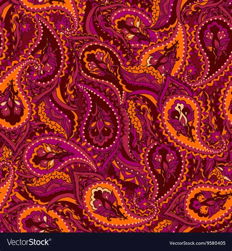 Seamless Paisley Indian Pattern Royalty Free Vector Image