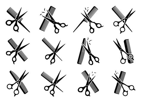 Barber Scissors Silhouette For Beauty Salon 7229492 Vector Art At Vecteezy