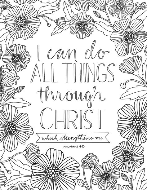 All Things Through Christ Coloring Page 4 Bible Verse Coloring